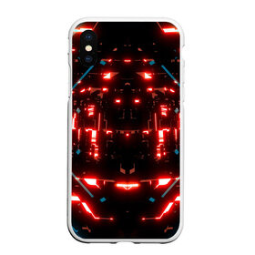 Чехол для iPhone XS Max матовый с принтом Neon Lights в Новосибирске, Силикон | Область печати: задняя сторона чехла, без боковых панелей | Тематика изображения на принте: blue | cyberpunk2077 | girl | neon | неон | неоновая