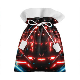 Подарочный 3D мешок с принтом Neon Lights в Новосибирске, 100% полиэстер | Размер: 29*39 см | Тематика изображения на принте: blue | cyberpunk2077 | girl | neon | неон | неоновая