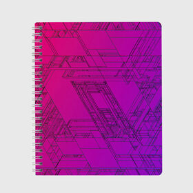 Тетрадь с принтом Аbstraction в Новосибирске, 100% бумага | 48 листов, плотность листов — 60 г/м2, плотность картонной обложки — 250 г/м2. Листы скреплены сбоку удобной пружинной спиралью. Уголки страниц и обложки скругленные. Цвет линий — светло-серый
 | purple | абстрактный | абстракция | геометрический рисунок | геометрия | знаки | иерогливы | индиго | корея | кружево | лого | логотипы | надпись | неон | рисунок | с надписью | текст | текстура | узор