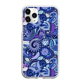 Чехол для iPhone 11 Pro матовый с принтом ВОСТОЧНЫЙ УЗОР в Новосибирске, Силикон |  | восток | гжель | красивый | природа | синий | сказка | узор | фиолетовый | цветы