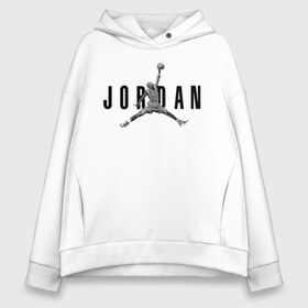 Женское худи Oversize хлопок с принтом MICHAEL JORDAN в Новосибирске, френч-терри — 70% хлопок, 30% полиэстер. Мягкий теплый начес внутри —100% хлопок | боковые карманы, эластичные манжеты и нижняя кромка, капюшон на магнитной кнопке | jordan | michael | michael jordan | nba | баскетбол | баскетболист | джордан | защитник | майкл | майкл джордан | нба