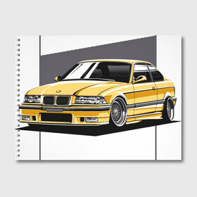 Альбом для рисования с принтом BMW E36 в Новосибирске, 100% бумага
 | матовая бумага, плотность 200 мг. | bmw | e36 | арт машина | бмв | быстрая машина | красивая машина | машина