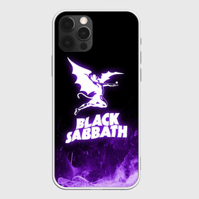 Чехол для iPhone 12 Pro Max с принтом Black Sabbath NEON в Новосибирске, Силикон |  | black sabbath | hard rock | heavy metal | purple | блэк сабат | группы | метал | музыка | оззи осборн | рок | фиолетовый | хард рок | хэви метал