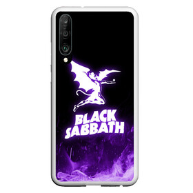 Чехол для Honor P30 с принтом Black Sabbath NEON в Новосибирске, Силикон | Область печати: задняя сторона чехла, без боковых панелей | Тематика изображения на принте: black sabbath | hard rock | heavy metal | purple | блэк сабат | группы | метал | музыка | оззи осборн | рок | фиолетовый | хард рок | хэви метал