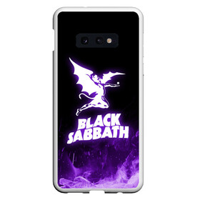 Чехол для Samsung S10E с принтом Black Sabbath NEON в Новосибирске, Силикон | Область печати: задняя сторона чехла, без боковых панелей | Тематика изображения на принте: black sabbath | hard rock | heavy metal | purple | блэк сабат | группы | метал | музыка | оззи осборн | рок | фиолетовый | хард рок | хэви метал