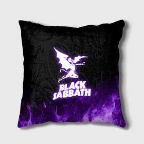 Подушка 3D с принтом Black Sabbath NEON в Новосибирске, наволочка – 100% полиэстер, наполнитель – холлофайбер (легкий наполнитель, не вызывает аллергию). | состоит из подушки и наволочки. Наволочка на молнии, легко снимается для стирки | Тематика изображения на принте: black sabbath | hard rock | heavy metal | purple | блэк сабат | группы | метал | музыка | оззи осборн | рок | фиолетовый | хард рок | хэви метал