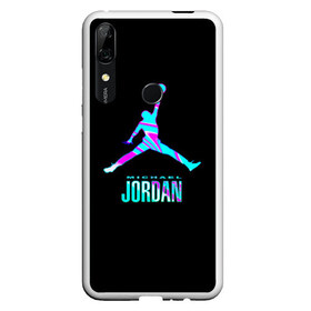 Чехол для Honor P Smart Z с принтом Jordan в Новосибирске, Силикон | Область печати: задняя сторона чехла, без боковых панелей | jordan | michael | nba | баскетбол | джорданмайкл | игра | легенда | майкл джордан | мяч | неон | футбол