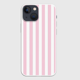 Чехол для iPhone 13 mini с принтом Розовые линии в Новосибирске,  |  | белый | линии | розовый | светло розовый | светлый