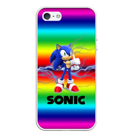 Чехол для iPhone 5/5S матовый с принтом SONIC RAINBOW в Новосибирске, Силикон | Область печати: задняя сторона чехла, без боковых панелей | hedgehog | metal sonic | silver | silver the hedgehog | sonic | sonic boom | sonic the hedgehog | ёж сонник | игры | соник | фильмы