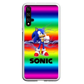 Чехол для Honor 20 с принтом SONIC RAINBOW в Новосибирске, Силикон | Область печати: задняя сторона чехла, без боковых панелей | Тематика изображения на принте: hedgehog | metal sonic | silver | silver the hedgehog | sonic | sonic boom | sonic the hedgehog | ёж сонник | игры | соник | фильмы