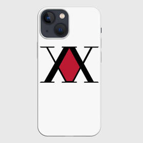 Чехол для iPhone 13 mini с принтом XX посередине красное на белом в Новосибирске,  |  | alluka | anime | chrollo | gon | hisoka | hunter | hunter x hunter | hxh | japan | kalluto | killua | kurapika | lucilfer | x | аниме | гон | куроро | люцифер | мульт | охотник | х | хисока | япония