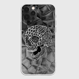 Чехол для iPhone 12 Pro Max с принтом Cell skull в Новосибирске, Силикон |  | cell | grin | jaw | metal | skull | teeth | зубы | металл | оскал | пасть | соты | череп