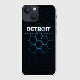 Чехол для iPhone 13 mini с принтом DETROIT (S) в Новосибирске,  |  | android | connor | detroit become human | game | rk 800 | urban | будущее | город | детроит | игры | мир | роботы | технологии