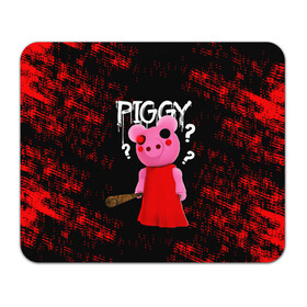 Коврик для мышки прямоугольный с принтом ROBLOX PIGGY - СВИНКА ПИГГИ в Новосибирске, натуральный каучук | размер 230 х 185 мм; запечатка лицевой стороны | pig | piggy | roblox | игра | компьютерная игра | логотип | онлайн | онлайн игра | пигги | поросенок | роблакс | роблокс | свинка | свинья