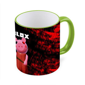 Кружка с полной запечаткой с принтом ROBLOX PIGGY - СВИНКА ПИГГИ в Новосибирске, керамика | ёмкость 330 мл | pig | piggy | roblox | игра | компьютерная игра | логотип | онлайн | онлайн игра | пигги | поросенок | роблакс | роблокс | свинка | свинья