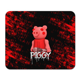 Коврик для мышки прямоугольный с принтом ROBLOX PIGGY - СВИНКА ПИГГИ в Новосибирске, натуральный каучук | размер 230 х 185 мм; запечатка лицевой стороны | pig | piggy | roblox | игра | компьютерная игра | логотип | онлайн | онлайн игра | пигги | поросенок | роблакс | роблокс | свинка | свинья