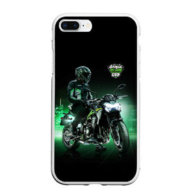 Чехол для iPhone 7Plus/8 Plus матовый с принтом Kawasaki Ninja Cup в Новосибирске, Силикон | Область печати: задняя сторона чехла, без боковых панелей | cup | helmet | japan | kawasaki | motorcycle | night | ninja | racer | гонщик | кубок | мотоцикл | ночь | шлем | япония