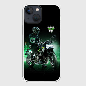 Чехол для iPhone 13 mini с принтом Kawasaki Ninja Cup в Новосибирске,  |  | cup | helmet | japan | kawasaki | motorcycle | night | ninja | racer | гонщик | кубок | мотоцикл | ночь | шлем | япония