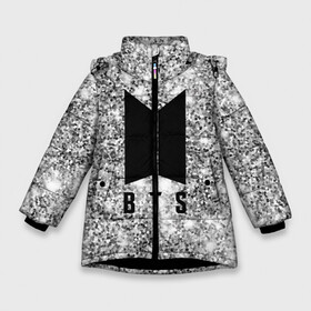 Зимняя куртка для девочек 3D с принтом Сверкающие BTS в Новосибирске, ткань верха — 100% полиэстер; подклад — 100% полиэстер, утеплитель — 100% полиэстер. | длина ниже бедра, удлиненная спинка, воротник стойка и отстегивающийся капюшон. Есть боковые карманы с листочкой на кнопках, утяжки по низу изделия и внутренний карман на молнии. 

Предусмотрены светоотражающий принт на спинке, радужный светоотражающий элемент на пуллере молнии и на резинке для утяжки. | boys | bts | music | pop | rm | stars | алмазы | бабочка | блестки | бойбенд | бриллианты | бтс | гламур | группа | девочкам | девушкам | звезды | корея | крылья | мальчики | молодежные | музыка | музыкальные | парни