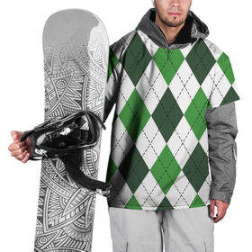 Накидка на куртку 3D с принтом Зелёные ромбы в Новосибирске, 100% полиэстер |  | Тематика изображения на принте: белый | геометрические фигуры | зеленый | пунктир | ромб | ромбы | тёмный