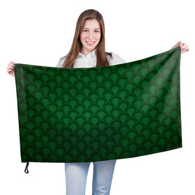 Флаг 3D с принтом Готические зелёные цветы в Новосибирске, 100% полиэстер | плотность ткани — 95 г/м2, размер — 67 х 109 см. Принт наносится с одной стороны | готика | зеленый | светлый | темный | цветы