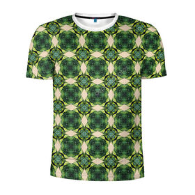 Мужская футболка 3D спортивная с принтом Зеленые драгоценности в Новосибирске, 100% полиэстер с улучшенными характеристиками | приталенный силуэт, круглая горловина, широкие плечи, сужается к линии бедра | 