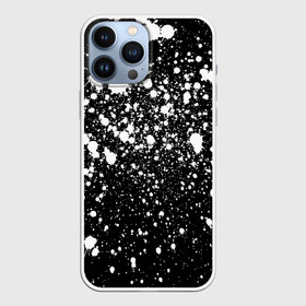 Чехол для iPhone 13 Pro Max с принтом Белая краска в Новосибирске,  |  | casual | pattern | snow | winter | акварельные | брызги | зима | краски | круги | крутые | мазки | маляр | модные | мужские | ночь | паттерн | популярные | пятна | пятнистый | снег | снегопад | снежинки | текстура
