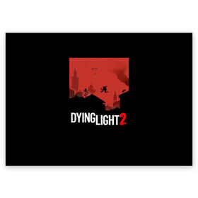 Поздравительная открытка с принтом Dying Light 2 в Новосибирске, 100% бумага | плотность бумаги 280 г/м2, матовая, на обратной стороне линовка и место для марки
 | Тематика изображения на принте: 2 | 2021 | dying light | light | logo | techland | игра | красный | кровь | лого | логотип
