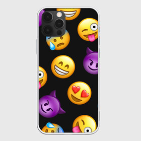 Чехол для iPhone 12 Pro Max с принтом Emoji в Новосибирске, Силикон |  | school | пенал | прикольный пенал | смайлы | школа | школьный пенал | эмодзи