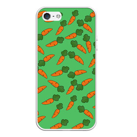 Чехол для iPhone 5/5S матовый с принтом CARROTS в Новосибирске, Силикон | Область печати: задняя сторона чехла, без боковых панелей | food | fruit | pattern | vegan | vegetables | vegetarian | веган | вегетарианство | еда | лето | морковки | мрковь | овощи | паттерн | фрукты | яркие