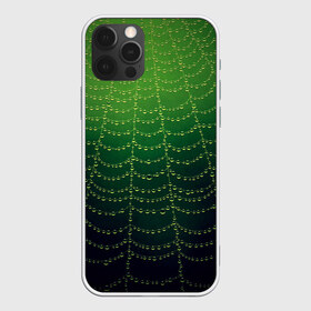 Чехол для iPhone 12 Pro Max с принтом Паутина в лесу в Новосибирске, Силикон |  | бусины | зеленый | капли | капли воды | лестница | паутина | раса
