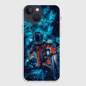 Чехол для iPhone 13 mini с принтом Космонавт в Новосибирске,  |  | nasa | space | арбита | астронавт | астрономия | бабочки | вселеная | вселенная | гагарин | галактика | гравитация | звёзды | интерстайлер | космонавт | космос | наса | наука | орибата | пилот | притяжение