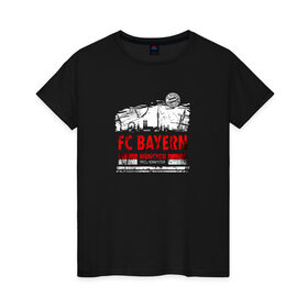 Женская футболка хлопок с принтом FC Bayern Munchen | Skyline (2021) в Новосибирске, 100% хлопок | прямой крой, круглый вырез горловины, длина до линии бедер, слегка спущенное плечо | 0x000000123 | bayern munchen | fcb | бавария | мюнхен