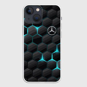 Чехол для iPhone 13 mini с принтом Mercedes Benz в Новосибирске,  |  | cell | germany | mercedes benz | pattern | prestige | германия | мерседес | престиж | соты | узор