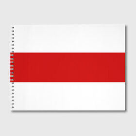 Альбом для рисования с принтом Первый флаг Беларуси в Новосибирске, 100% бумага
 | матовая бумага, плотность 200 мг. | беларусь | бело красно белый | бело красный флаг беларуси | первый флаг беларуси | старый флаг белоруссии | флаг беларуси