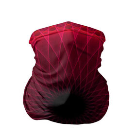 Бандана-труба 3D с принтом Неоновый туннель в Новосибирске, 100% полиэстер, ткань с особыми свойствами — Activecool | плотность 150‒180 г/м2; хорошо тянется, но сохраняет форму | красный | линии | неон | туннель | чёрный