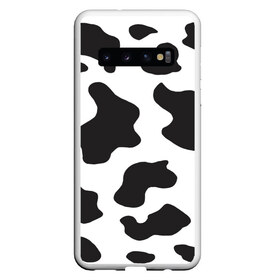 Чехол для Samsung Galaxy S10 с принтом COW PRINT в Новосибирске, Силикон | Область печати: задняя сторона чехла, без боковых панелей | Тематика изображения на принте: animals | cow | cow print | корова | коровий принт