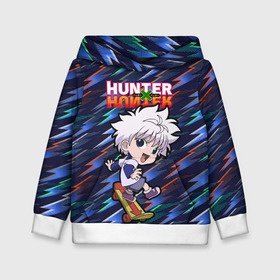 Детская толстовка 3D с принтом Киллуа Hunter x Hunter в Новосибирске, 100% полиэстер | двухслойный капюшон со шнурком для регулировки, мягкие манжеты на рукавах и по низу толстовки, спереди карман-кенгуру с мягким внутренним слоем | anime | hunter | hunter x hunter | killua | zoldyck | аниме | зодиак | охотник | охотники