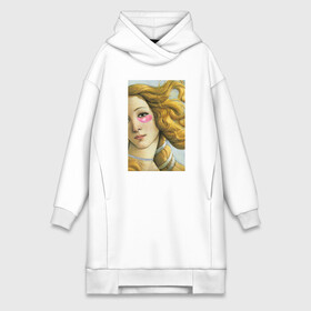 Платье-худи хлопок с принтом The Birth of Venus в Новосибирске,  |  | art | birth | botticelli | choker | eye | lashes | makeup | patch | sandro | venus | боттичелли | венера | венеры | глаза | живопись | жизнь | искусство | макияж | патчи | ресницы | рождение | сандро | чокер