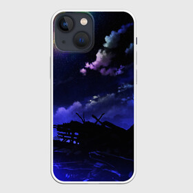 Чехол для iPhone 13 mini с принтом Ночной закат (S) в Новосибирске,  |  | galaxy | nasa | nebula | space | star | абстракция | вселенная | галактика | звезда | звезды | космический | наса | планеты