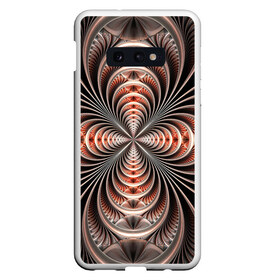 Чехол для Samsung S10E с принтом Зеркальная спираль в Новосибирске, Силикон | Область печати: задняя сторона чехла, без боковых панелей | зеркало | зеркальный рисунок | серебренный рисунок | серебро | спираль | туннель | цветок