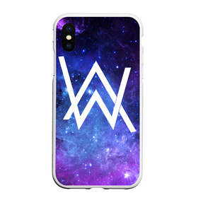 Чехол для iPhone XS Max матовый с принтом Alan Walker в Новосибирске, Силикон | Область печати: задняя сторона чехла, без боковых панелей | alan walker | aw | electro | electro music | алан уокер | музыкант | электро | электронная музыка