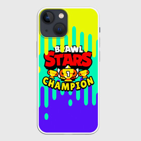 Чехол для iPhone 13 mini с принтом Чемпион Brawl Stars в Новосибирске,  |  | Тематика изображения на принте: 1 место | brawl stars | game | бравл старс | браво старс | детская | игра | лучший игрок | чемпион | череп