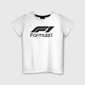 Детская футболка хлопок с принтом Формула 1 в Новосибирске, 100% хлопок | круглый вырез горловины, полуприлегающий силуэт, длина до линии бедер | f1 | formula 1 | автоспорт | алонсо | кими райкконен | королевские гонки | логотип | льюис хэмилтон | макс ферстаппен | формула 1 | шарль леклер