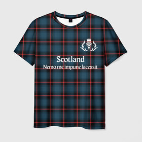 Мужская футболка 3D с принтом Шотландия в Новосибирске, 100% полиэфир | прямой крой, круглый вырез горловины, длина до линии бедер | Тематика изображения на принте: england | scotland | англия | великобритания | волынка | девиз | килт | клан | клетка | королевство | шотландия | шотландка