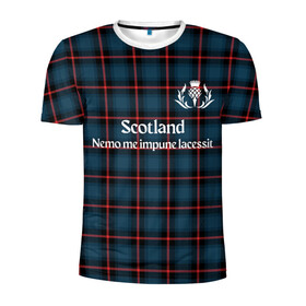 Мужская футболка 3D спортивная с принтом Шотландия в Новосибирске, 100% полиэстер с улучшенными характеристиками | приталенный силуэт, круглая горловина, широкие плечи, сужается к линии бедра | england | scotland | англия | великобритания | волынка | девиз | килт | клан | клетка | королевство | шотландия | шотландка