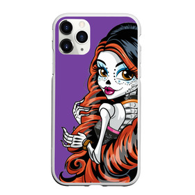 Чехол для iPhone 11 Pro матовый с принтом Calavera skelita 22 в Новосибирске, Силикон |  | Тематика изображения на принте: девушка | маска | мексика | скелет