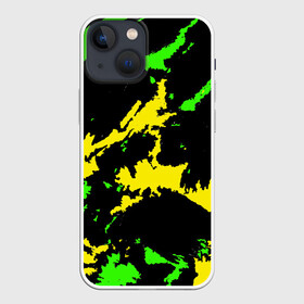 Чехол для iPhone 13 mini с принтом Желто зеленый в Новосибирске,  |  | casual | neon | pattern | абстрактный | брызги | граффити | грязь | зелень | камуфляж | кислотный | краска | красочный | мазки | маскировка | милитари | неоновый | отпечаток | пятна | пятнистый | разноцветный