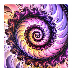 Магнитный плакат 3Х3 с принтом Спираль улитки в Новосибирске, Полимерный материал с магнитным слоем | 9 деталей размером 9*9 см | волна | волны | желтый | раковина улитки | розовый | синий | спираль | улитка | фиолетовый