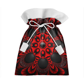 Подарочный 3D мешок с принтом Красный цветок в Новосибирске, 100% полиэстер | Размер: 29*39 см | драгоценные камни | драгоценный камень | красный | неон | тёмный | цветок | черный